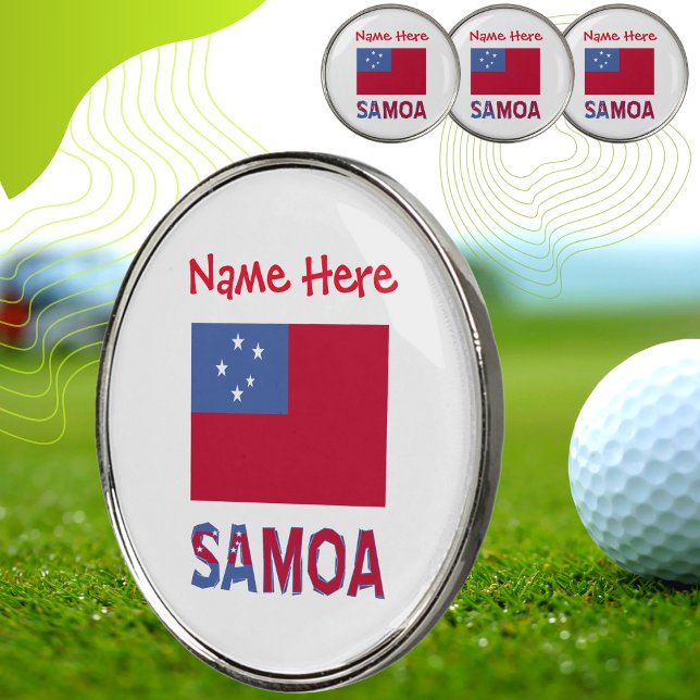Samoa and Samoan Flag Red Personalization  Golf Ball Marker (Creator Uploaded)