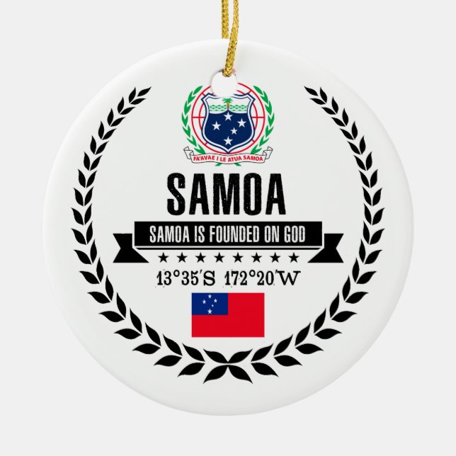 Samoa Ceramic Ornament (Front)