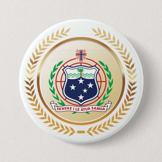 Samoa Coat of Arms Button (Front)