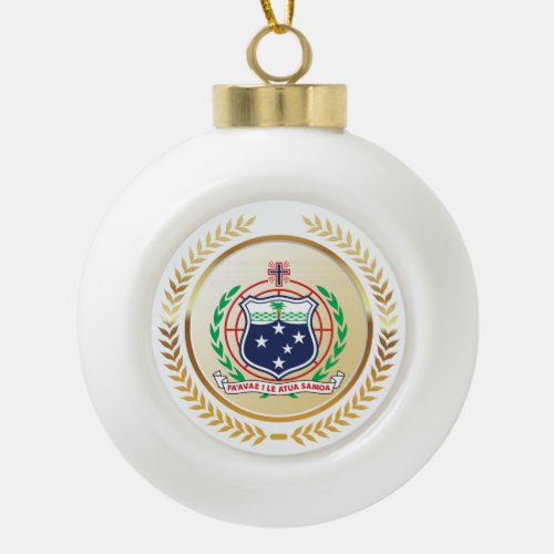 Samoa Coat of Arms Ceramic Ball Christmas Ornament