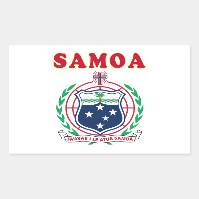Samoa Coat Of Arms Designs Rectangular Sticker (Front)