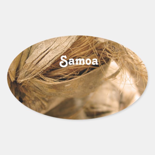 Samoa Coconut Oval Sticker (Front)