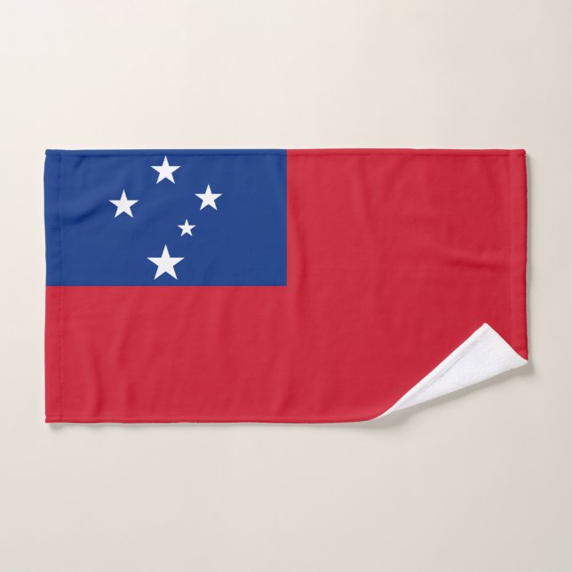 Samoa Flag Bath Towel Set (Hand Towel)