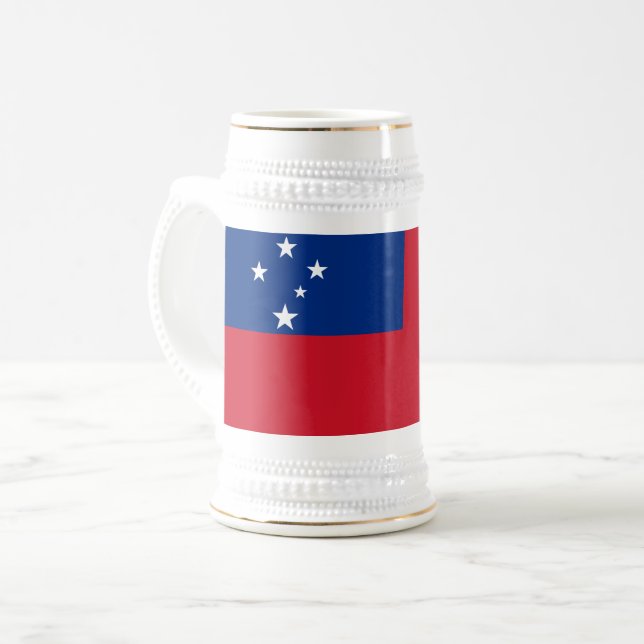 Samoa Flag Beer Stein (Front Left)