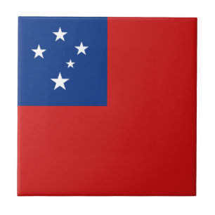 Samoa Flag Ceramic Tile