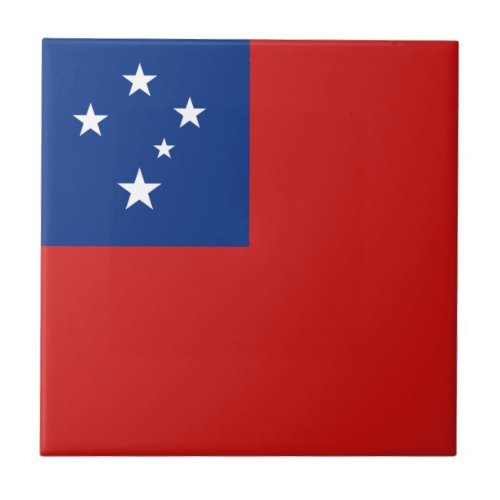 Samoa Flag Ceramic Tile