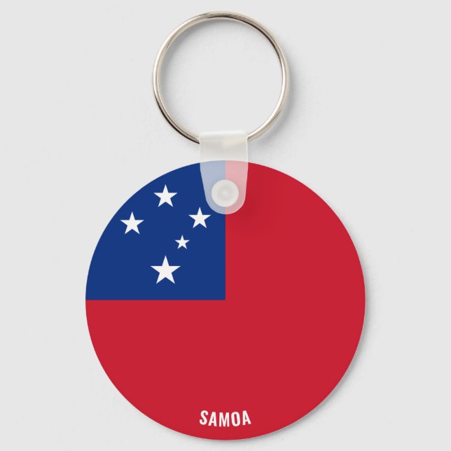 Samoa Flag Charming Patriotic Keychain (Front)