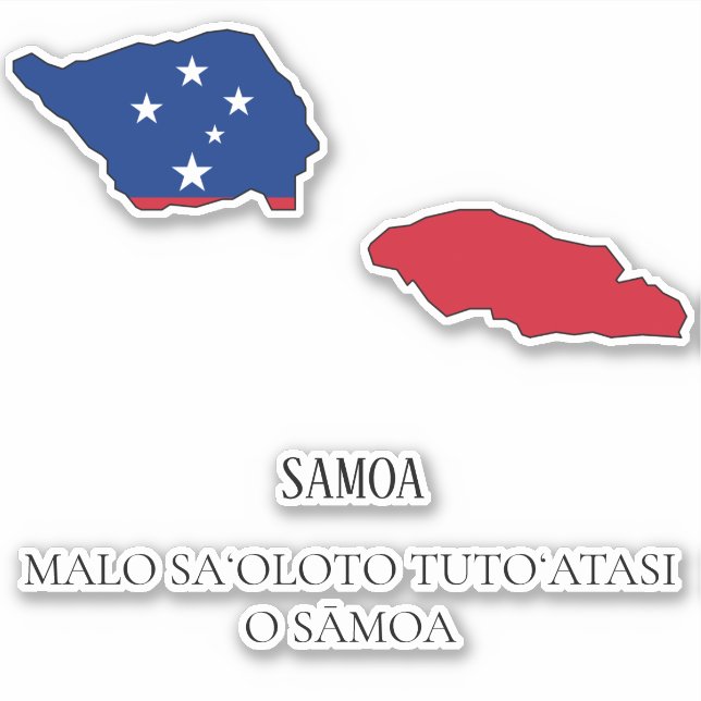 Samoa Flag Charming Patriotic Map Sticker (Front)