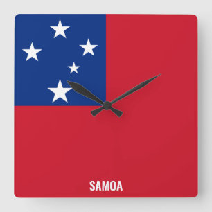 Samoa Flag Dazzling Patriotic Square Wall Clock