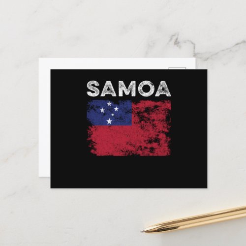 Samoa Flag Distressed _ Samoan Flag Postcard