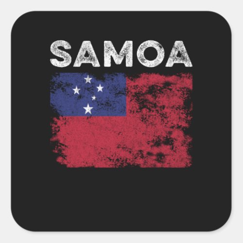 Samoa Flag Distressed _ Samoan Flag Square Sticker