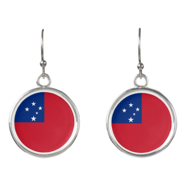 Samoa Flag Earrings (Front)