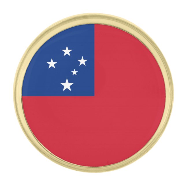 Samoa Flag Gold Finish Lapel Pin (Front)