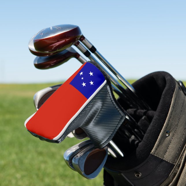 Samoa flag golf head cover (In Situ)