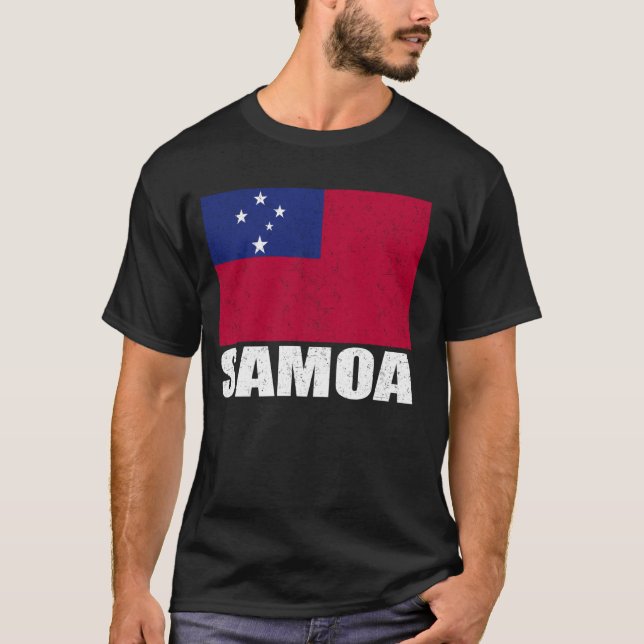 Samoa Flag Grunge Vintage Souvenir Samoa T-Shirt (Front)