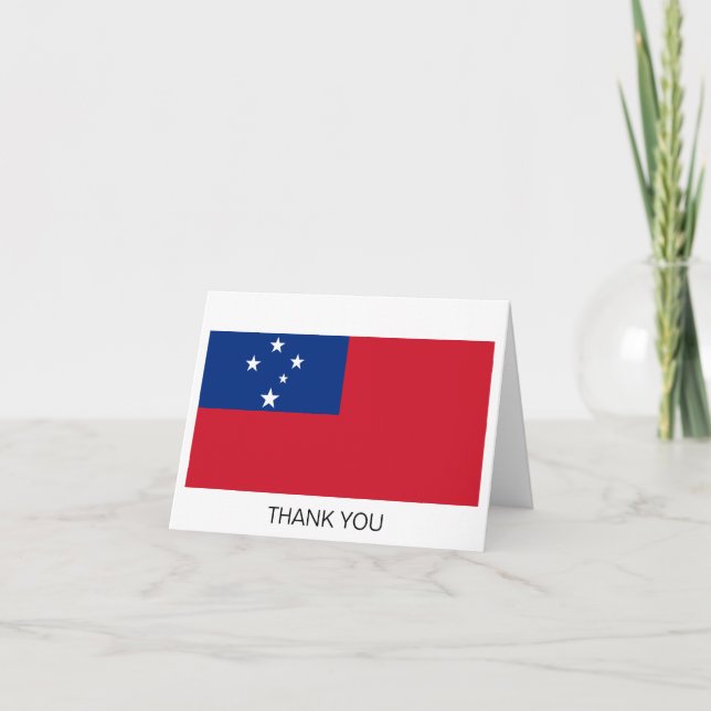 Samoa Flag Letterpress Thank You Card (Front)