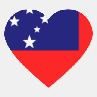 Samoa Flag Love Heart Sticker