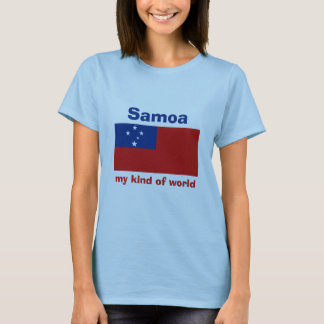 Samoa Flag + Map + Text T-Shirt