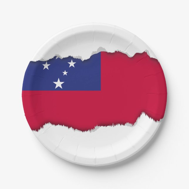Samoa Flag Paper Plates (Front)