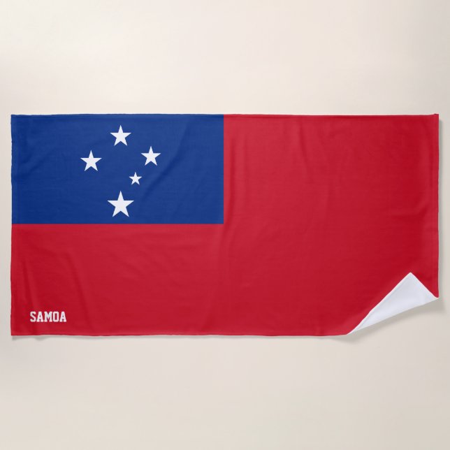Samoa Flag Splendid Patriotic Beach Towel (Front)