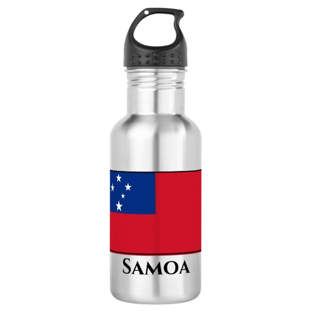 Samoa Flag Stainless Steel Water Bottle (Front)