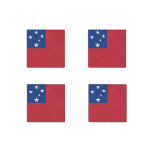 Samoa Flag Stone Magnet