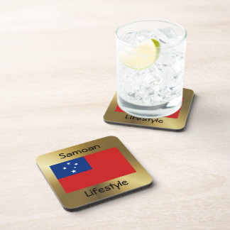 Samoa Flag+Text Coaster