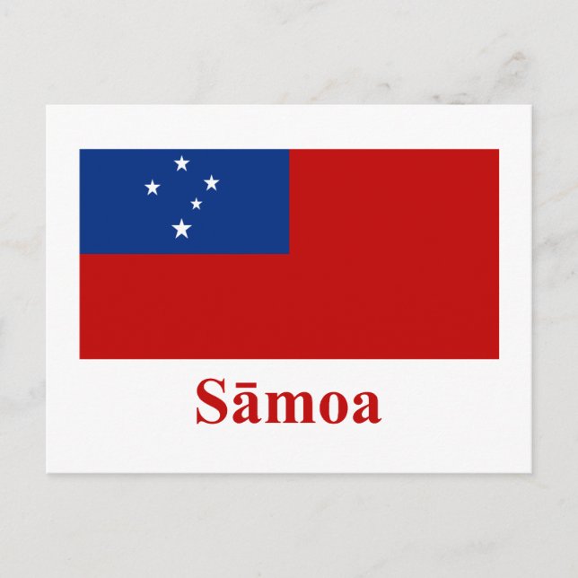 Samoa Flag with Name in Samoan Postcard (Front)