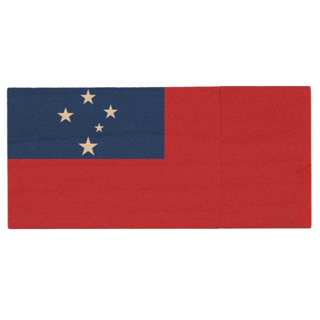 Samoa Flag Wood Flash Drive (Front)