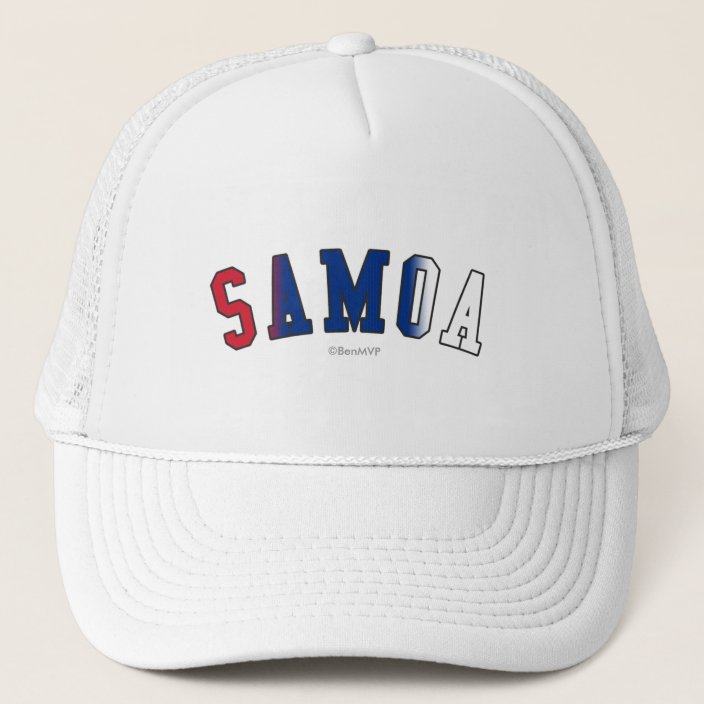 Samoa in National Flag Colors Trucker Hat