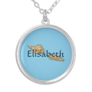 Samoa Map + Name Necklace
