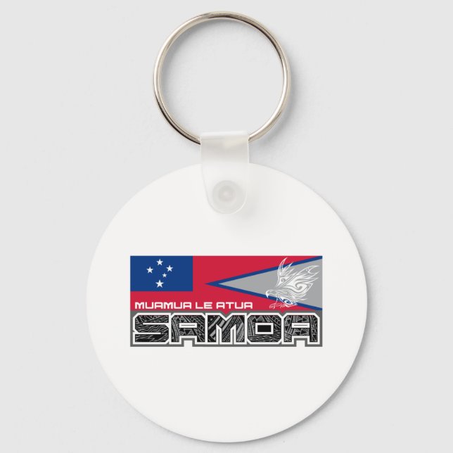 Samoa Muamua Le Atua - American Samoa / Samoa Flag Keychain (Front)