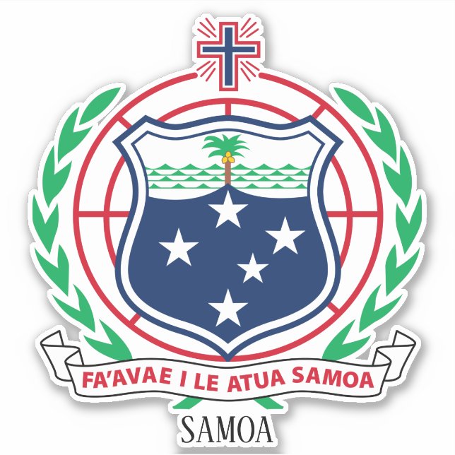 Samoa National Coat Of Arms Patriotic Sticker (Front)