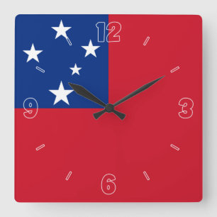 Samoa National Flag Patriotic Square Wall Clock