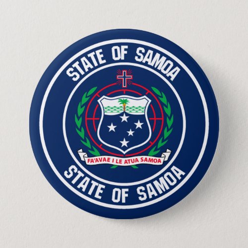 Samoa Round Emblem Button