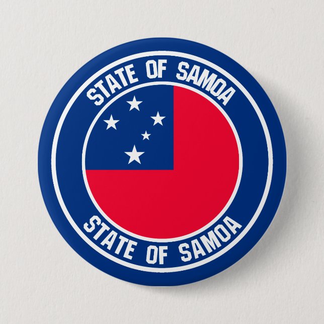 Samoa Round Emblem Button (Front)