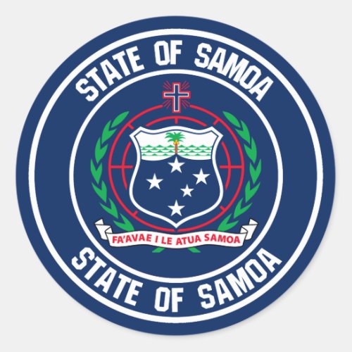 Samoa Round Emblem Classic Round Sticker