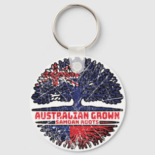 Samoa Samoan Australian Australia Tree Roots Flag Keychain