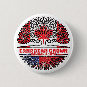 Samoa Samoan Canadian Canada Tree Roots Flag Button