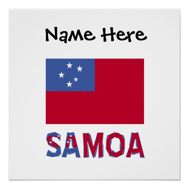 Samoa Samoan Flag Black Personalization  Poster (Front)