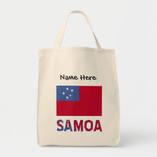Samoa Samoan Flag Black Personalization Tote Bag