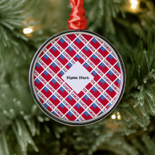 Samoa Samoan Flag Tiled Black Personalization Metal Ornament