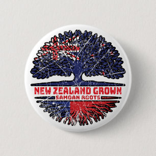 Samoa Samoan New Zealander New Zealand Tree Roots Button