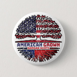 Samoa Samoan US American USA United States Tree Button