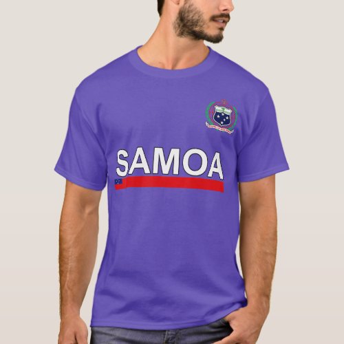 Samoa Sport Style Flag  Crest  T_Shirt