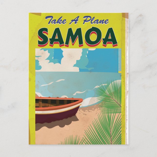 Samoa Vintage Travel Poster Postcard (Front)
