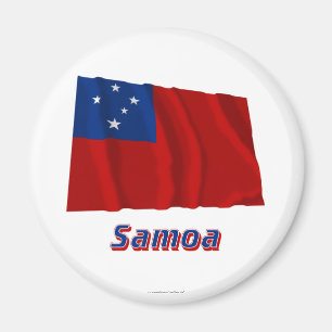 Samoa Waving Flag with Name Magnet