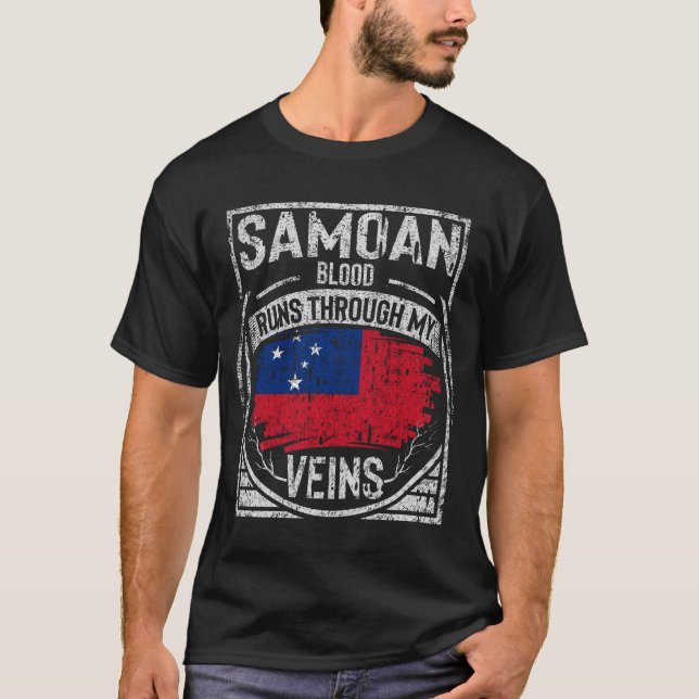 Samoan Blood Runs Through My Veins T-Shirt (Front)