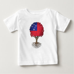 Samoan Flag Tree of Life Customizable Baby T-Shirt