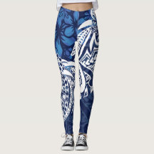 Samoan - Hawaiian - Polynesian Blue Tribal Print